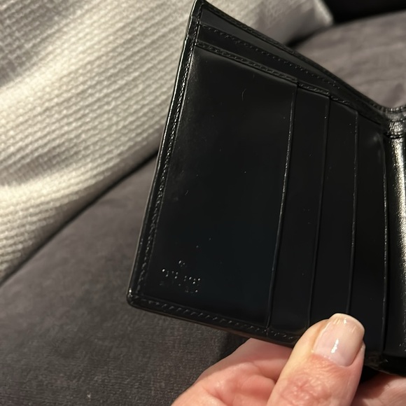 Gucci Authentic Black French Flap Leather Wallet with Silver Hardware. - Picture 8 of 13